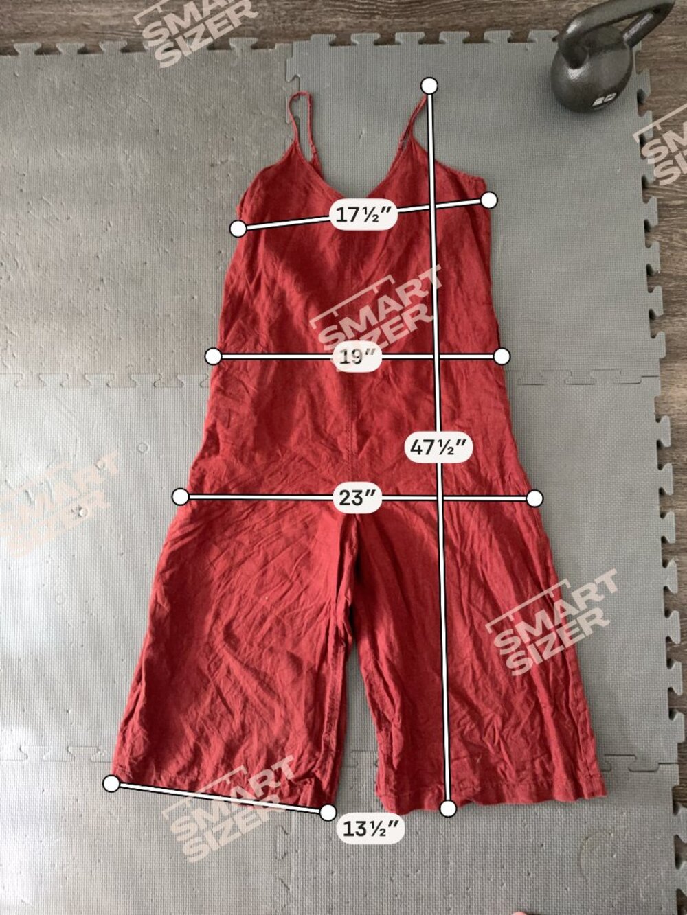 Athleta Cinnamon La Paz Wide Leg Linen Romper- Pockets- Adjustable Strap- 8 - Picture 7 of 13